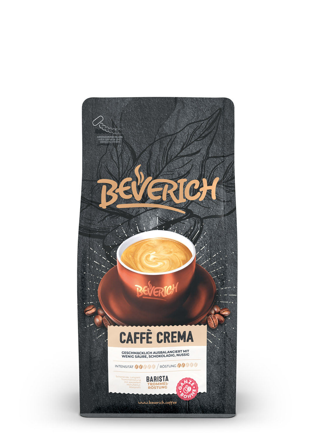 BEVERICH - Premium "Caffè Crema" (250g) Ganze Bohne in Barista Qualität