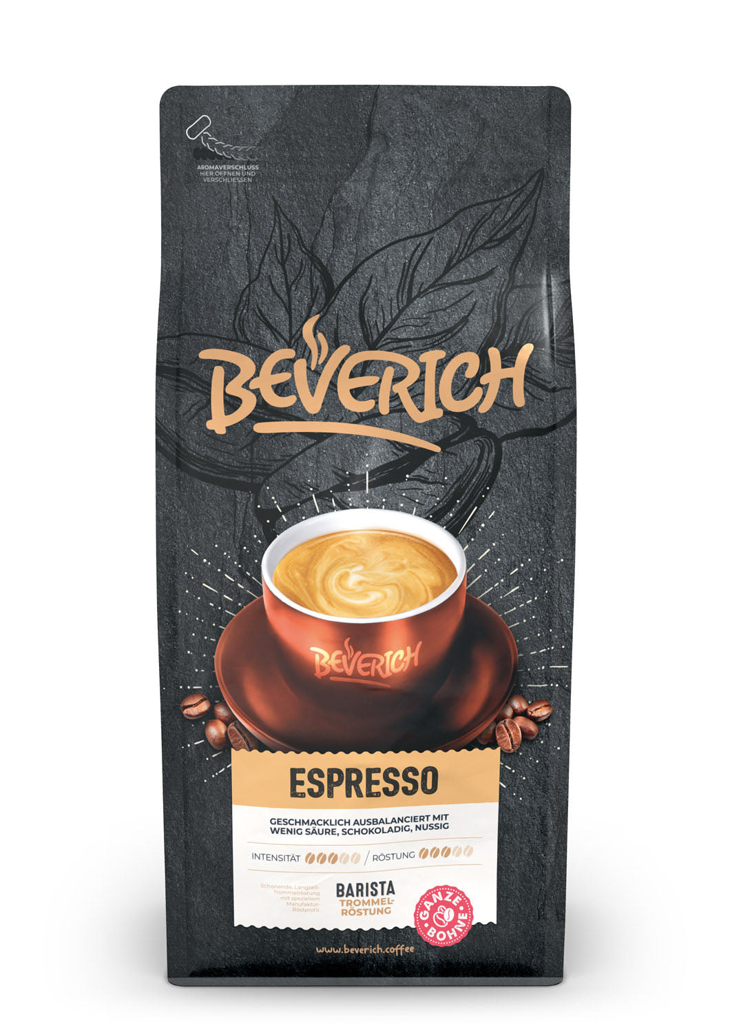 BEVERICH - Premium "Espresso" (1kg) Ganze Bohne in Barista Qualität